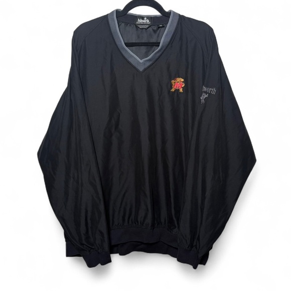 Ashworth XXL Black Maryland Terps Windbreaker Pullover Jacket - Picture 2 of 6